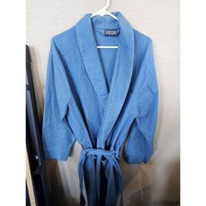 Lands End Blue Bath Robe Men's Adult One Size Vintage W/ Pockets